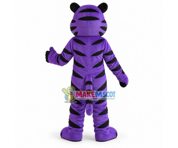 Purple Tiger Mascot Costume	