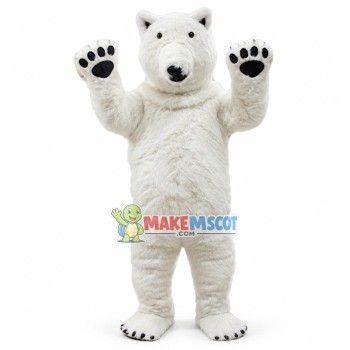 Almost Real Polar Bear Mascot Adult Plush Costume Almost Real Polar Bear Mascot Adult Plush Costume