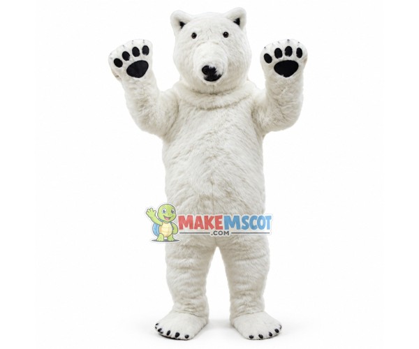 Almost Real Polar Bear Mascot Adult Plush Costume Almost Real Polar Bear Mascot Adult Plush Costume