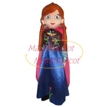 Optimistic Princess Anna Frozen Mascot Costume Optimistic Princess Anna Frozen Mascot Costume