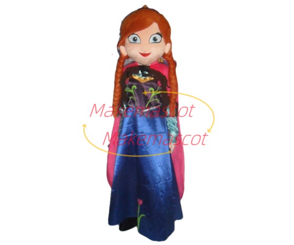 Optimistic Princess Anna Frozen Mascot Costume Optimistic Princess Anna Frozen Mascot Costume