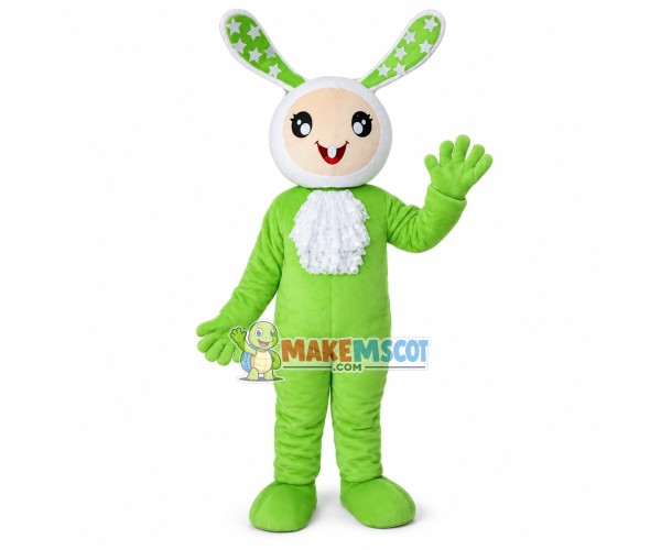 Fancy Green Bunny Mascot Costume	
