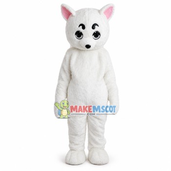 White Fox Mascot Costume White Fox Mascot Costume