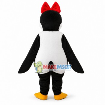 Penguin With Big Red Bow Hairpin Mascot Costume Penguin With Big Red Bow Hairpin Mascot Costume