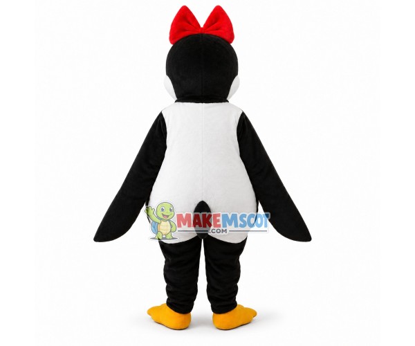 Penguin With Big Red Bow Hairpin Mascot Costume Penguin With Big Red Bow Hairpin Mascot Costume