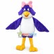 Purple Parrot With Pink Bow Headdress Mascot Costume 