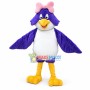 Purple Parrot With Pink Bow Headdress Mascot Costume 