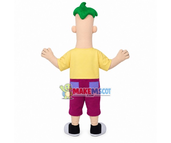 Courageous Ferb Fletcher Mascot Costume Courageous Ferb Fletcher Mascot Costume