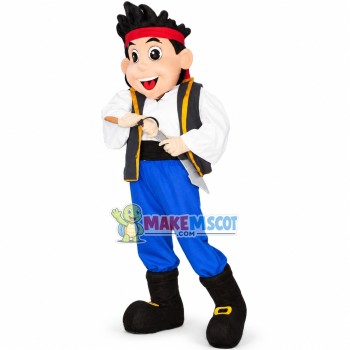 Leader Pirate Jake Mascot Costume Leader Pirate Jake Mascot Costume