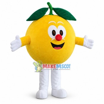 Cartoon Yellow Orange With Red Nose Mascot Costume Cartoon Yellow Orange With Red Nose Mascot Costume