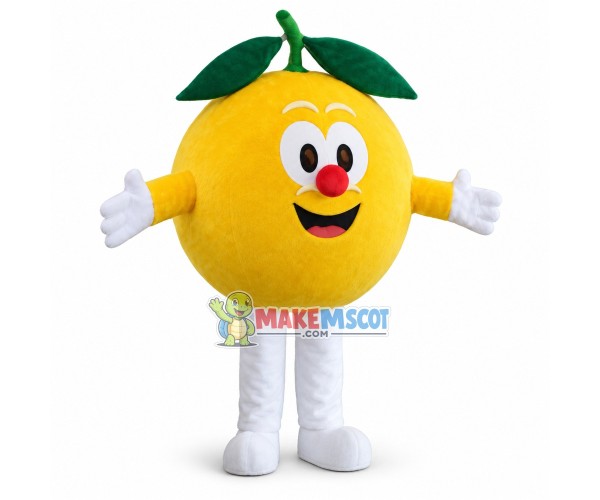Cartoon Yellow Orange With Red Nose Mascot Costume Cartoon Yellow Orange With Red Nose Mascot Costume