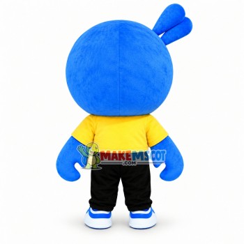 Blue Doll With Crab Claws And 2 Horns On the Head Mascot Cartoon Costume