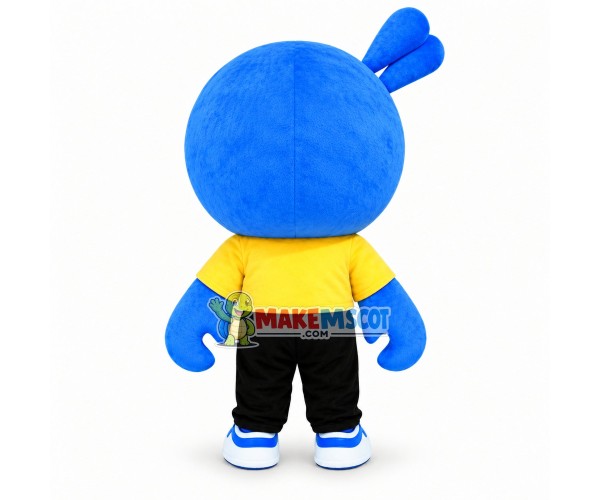 Blue Doll With Crab Claws And 2 Horns On the Head Mascot Cartoon Costume Blue Doll With Crab Claws And 2 Horns On the Head Mascot Cartoon Costume