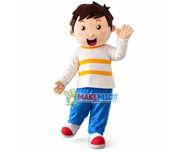 Enthusiastic Happy Boy Mascot Costume Enthusiastic Happy Boy Mascot Costume