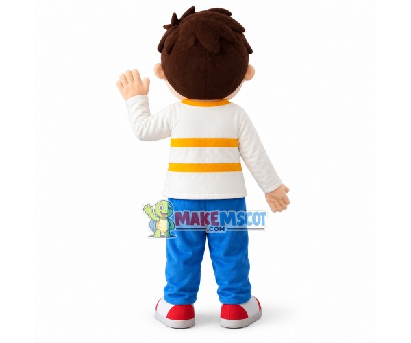 Enthusiastic Happy Boy Mascot Costume Enthusiastic Happy Boy Mascot Costume