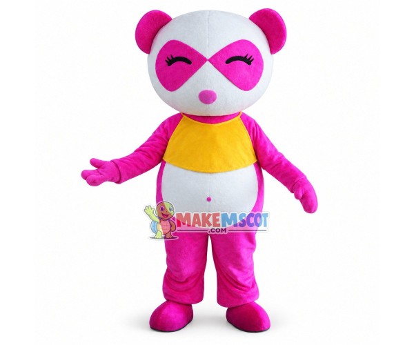 Adult Cartoon Pink Panda Mascot Costume Adult Cartoon Pink Panda Mascot Costume