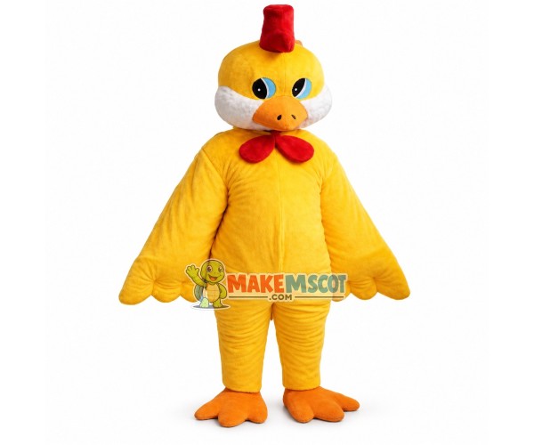 Funny Cartoon Yellow Chicken Mascot Costume	