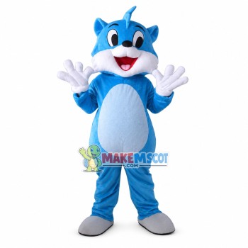 Cute Happy Blue Fox Cartoon Mascot Costume Cute Happy Blue Fox Cartoon Mascot Costume