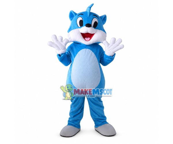 Cute Happy Blue Fox Cartoon Mascot Costume Cute Happy Blue Fox Cartoon Mascot Costume