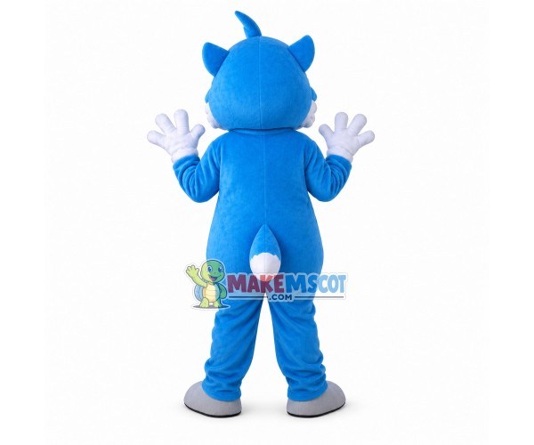 Cute Happy Blue Fox Cartoon Mascot Costume Cute Happy Blue Fox Cartoon Mascot Costume