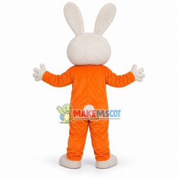 Orange Bunny With Big Teeth Mascot Costume Orange Bunny With Big Teeth Mascot Costume
