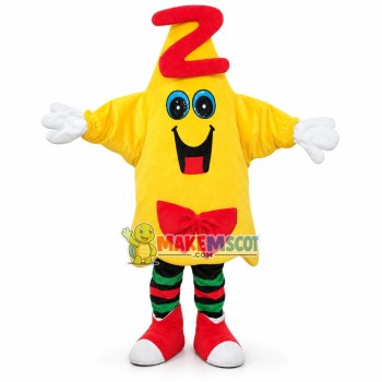 Cartoon Yellow Star With Red Bow Tie Mascot Costume Cartoon Yellow Star With Red Bow Tie Mascot Costume