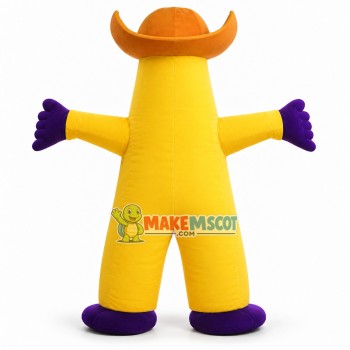 Starfish With Yellow Hat Mascot Costume Starfish With Yellow Hat Mascot Costume