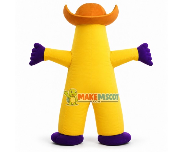 Starfish With Yellow Hat Mascot Costume Starfish With Yellow Hat Mascot Costume