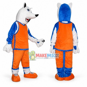 Sport White wolf Mascot Costume