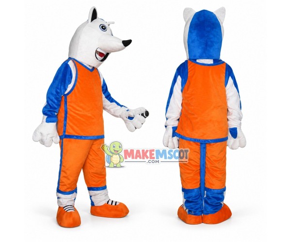 Sport White wolf Mascot Costume