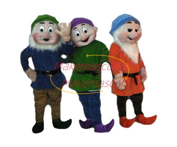 Friendly Kind Dwarf Brothers Mascot Costume Friendly Kind Dwarf Brothers Mascot Costume