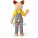 Cartoon Rabbit With Yellow Short Sleeve and Plaid Jumpsuit Mascot Costume Cartoon Rabbit With Yellow Short Sleeve and Plaid Jumpsuit Mascot Costume