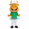 Yellow Bull Man Mascot Cartoon Costume