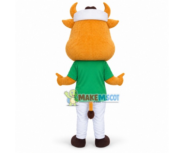 Yellow Bull Man Mascot Cartoon Costume