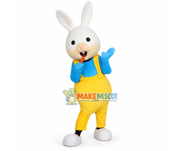 Adult Cartoon White Rabbit Mascot Costume Adult Cartoon White Rabbit Mascot Costume