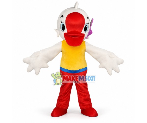 Idol White Goose Mascot Cartoon Costume Idol White Goose Mascot Cartoon Costume
