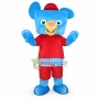 Lovely Cartoon Blue Bear With Square Face Mascot Costume
