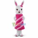 Cute White Rabbit Girl With In Pink Dress Cartoon Mascot Costume Cute White Rabbit Girl With In Pink Dress Cartoon Mascot Costume