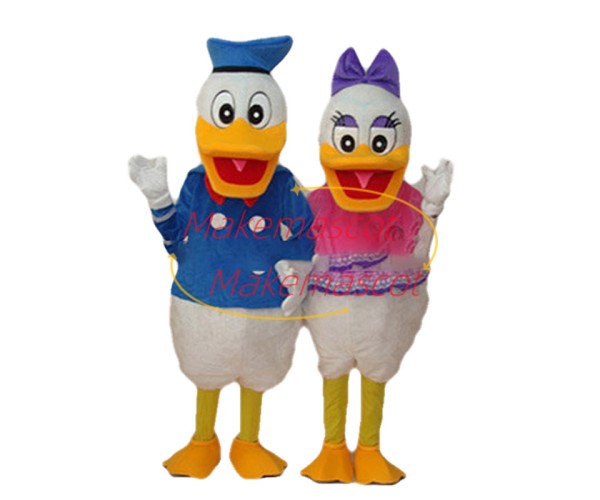 Arrogant Donald Duck And Talkative Daisy Duck Mascot Costume 