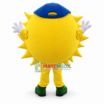 Cartoon Sun With Blue Hat Mascot Costume