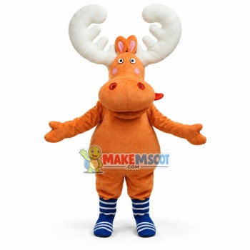 Lovely Cartoon Orange Moose Mascot Costume