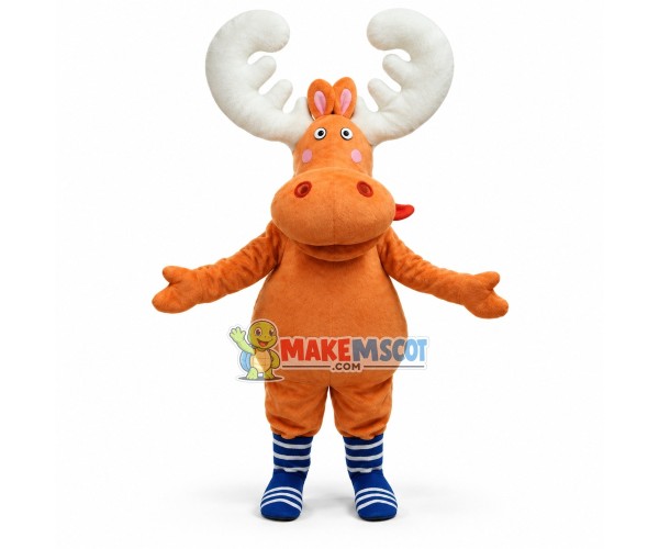 Lovely Cartoon Orange Moose Mascot Costume Lovely Cartoon Orange Moose Mascot Costume