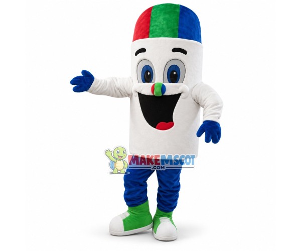 Power Pencil Cartoon Mascot Costume Power Pencil Cartoon Mascot Costume