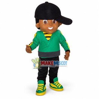 Hip Hop Black Boy Mascot Costume Hip Hop Black Boy Mascot Costume