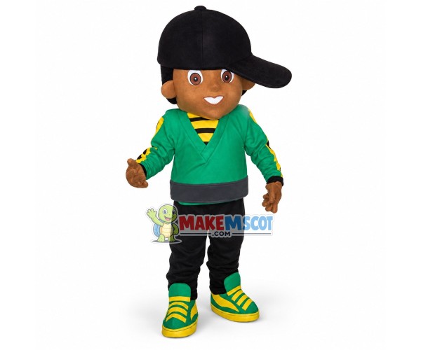 Hip Hop Black Boy Mascot Costume Hip Hop Black Boy Mascot Costume