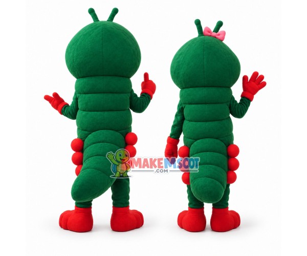 Lovely Caterpillar Couple Mascot Cartoon Costume Lovely Caterpillar Couple Mascot Cartoon Costume