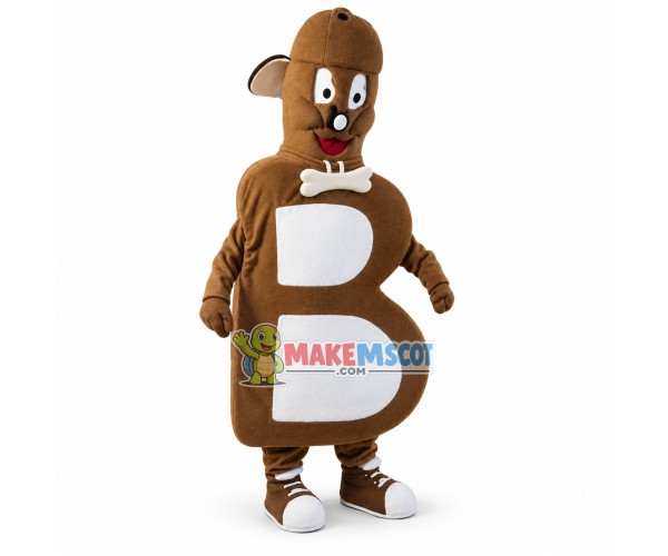 Brown Letter B Man Mascot Costume Brown Letter B Man Mascot Costume
