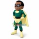 Cool Super Hero Black Boy Mascot Costume Cool Super Hero Black Boy Mascot Costume
