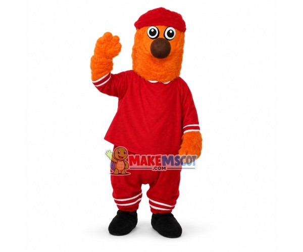 Sport Orange Fur Monster Mascot Costume Sport Orange Fur Monster Mascot Costume
