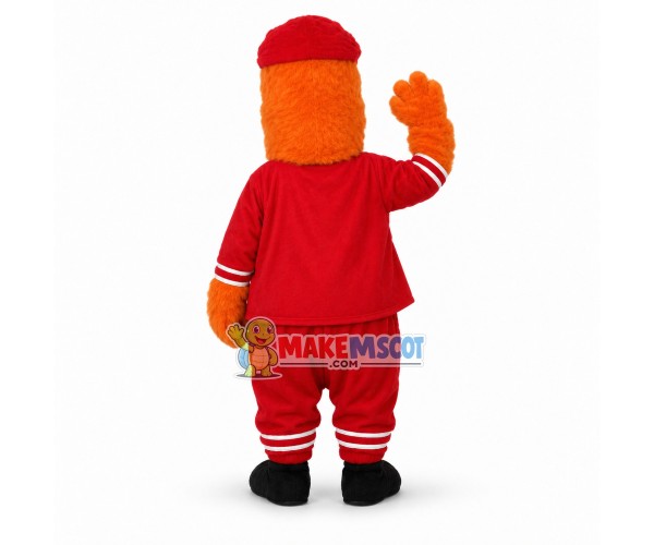 Sport Orange Fur Monster Mascot Costume Sport Orange Fur Monster Mascot Costume